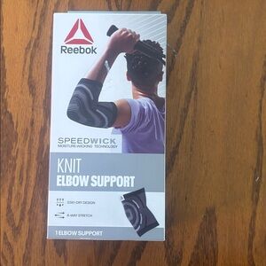 Reebok Black and Gray Knit Elbow Support